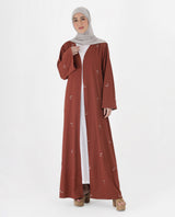 Rustic Grace Belted Open Abaya