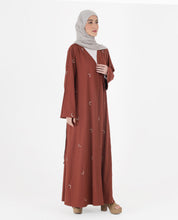 Rustic Grace Belted Open Abaya