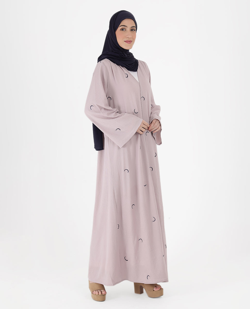 Lilac Love Belted Open Abaya