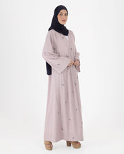 Lilac Love Belted Open Abaya