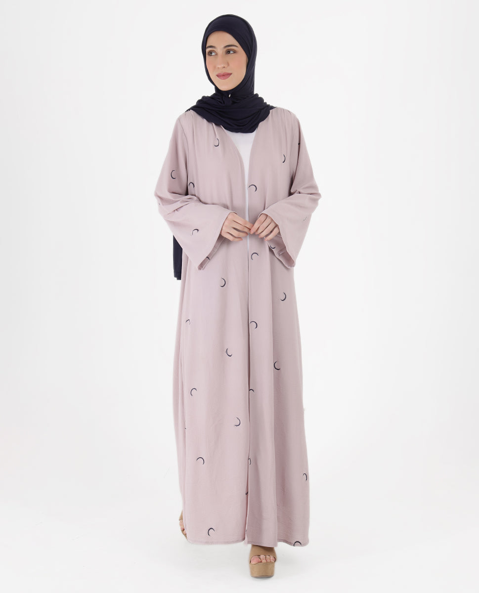 Lilac Love Belted Open Abaya
