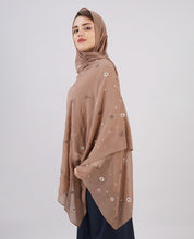 Earthy Elegance Embroidered Poly Georgette Scarf