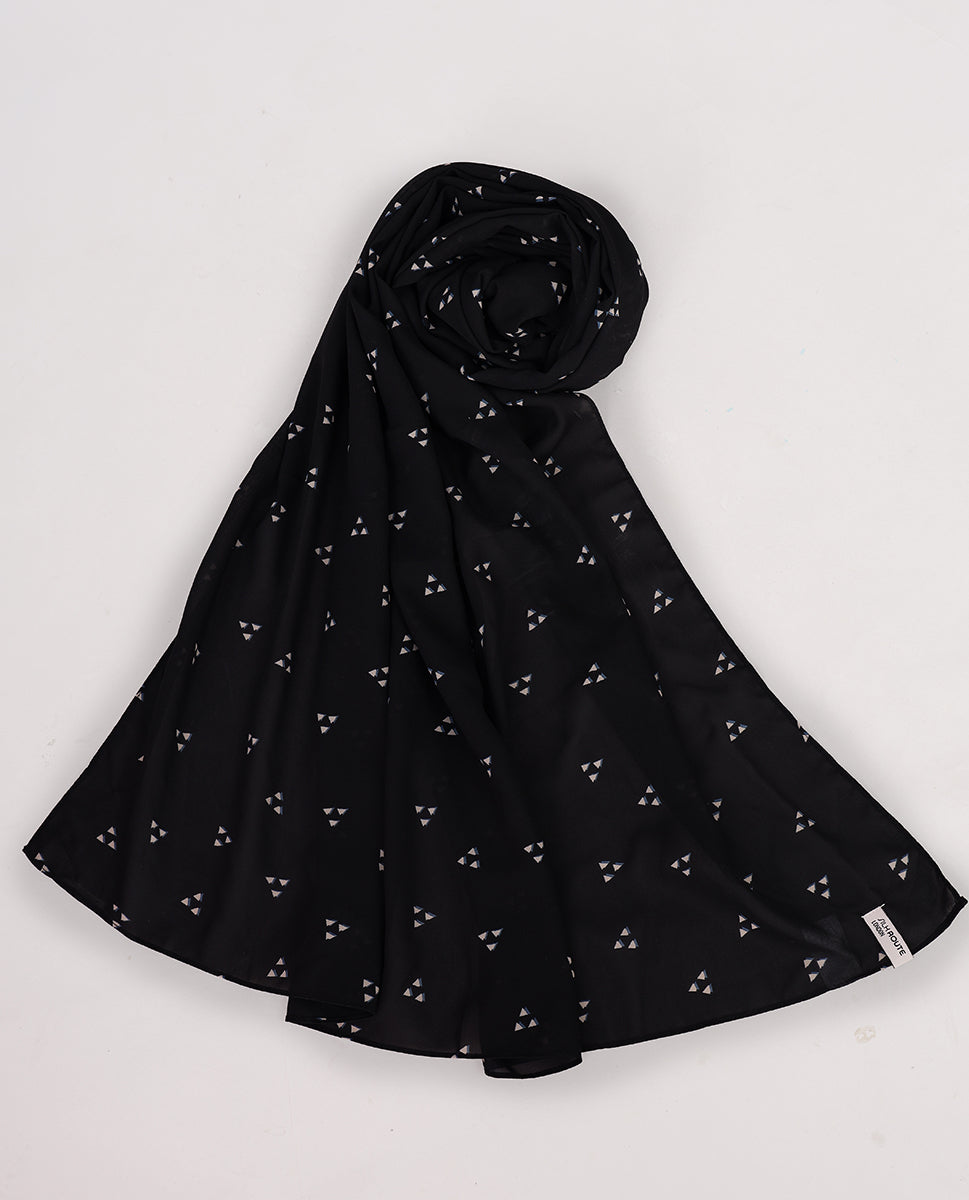 Midnight Beauty Polka Dot Polygeorgette Hijab