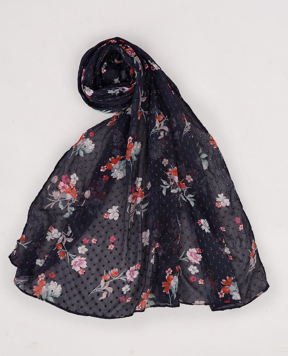 Midnight Hue Floral Polygeorgette Hijab