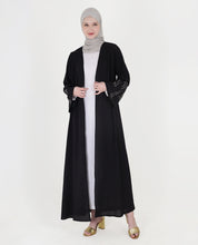 Midnight Elegance Belted Open Abaya