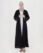 Midnight Elegance Belted Open Abaya