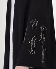Midnight Elegance Belted Open Abaya