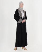 Classic Black Embroidered Open Abaya
