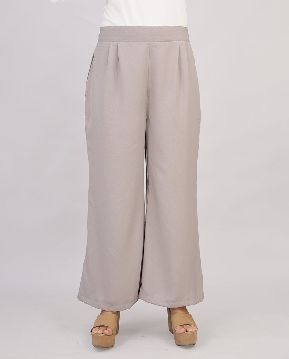 Herringbone Relaxed Bottom Trouser - Beige