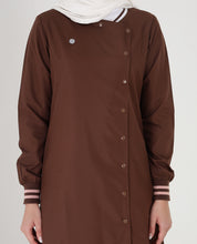 Coffee Hue Full Front Open Jilbab