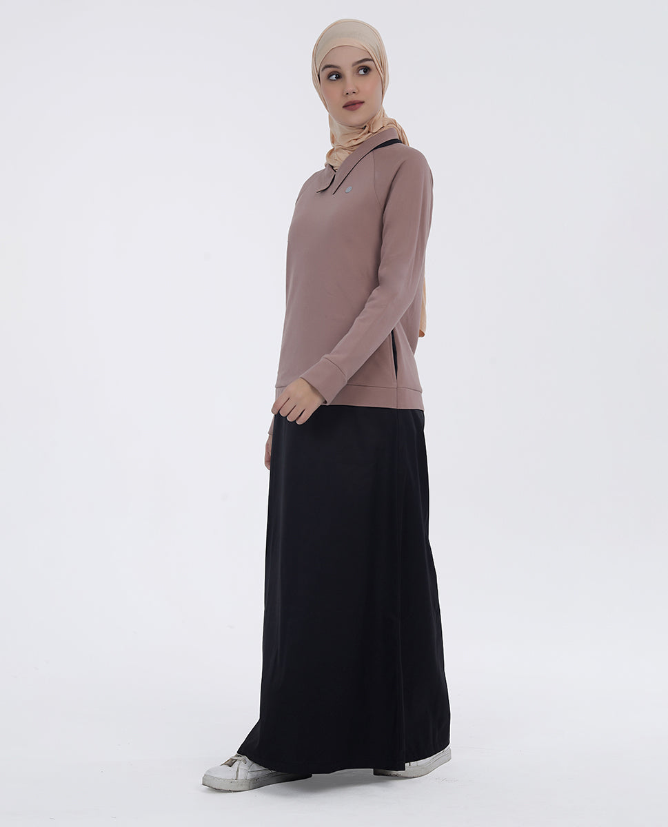 Softglow - Black & Peach Winter Jilbab