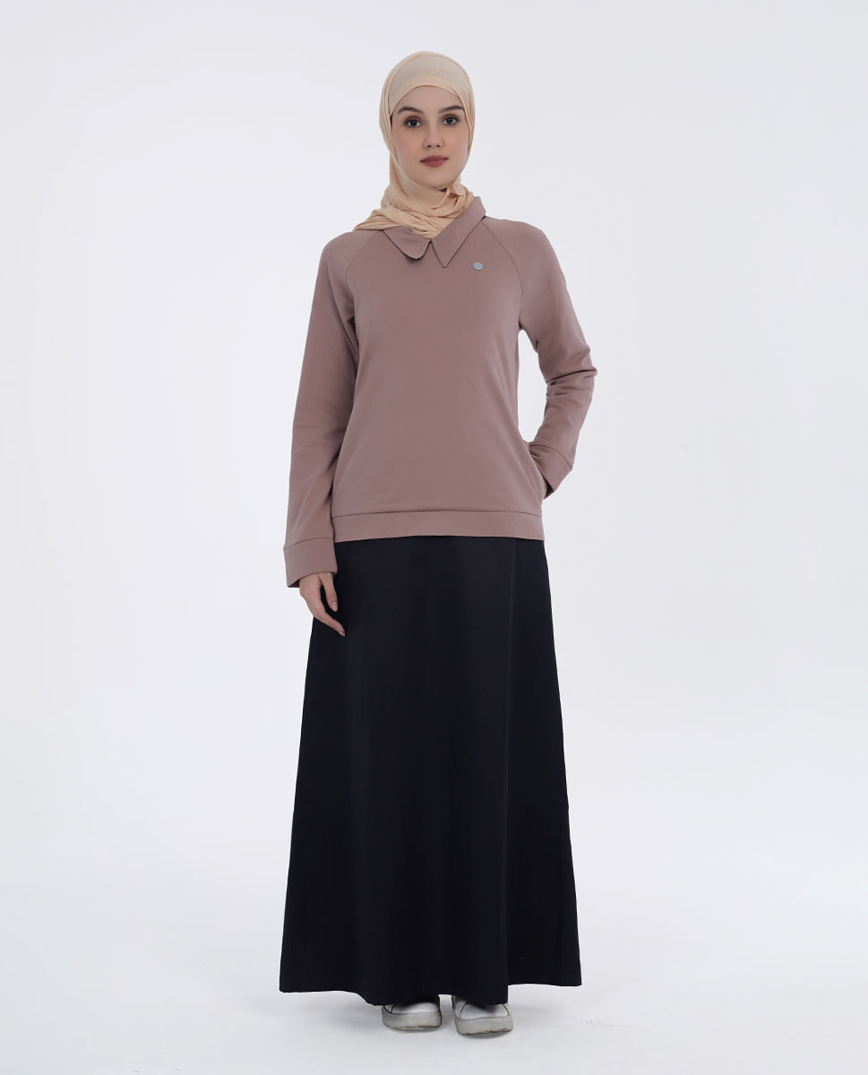 Softglow - Black & Peach Winter Jilbab