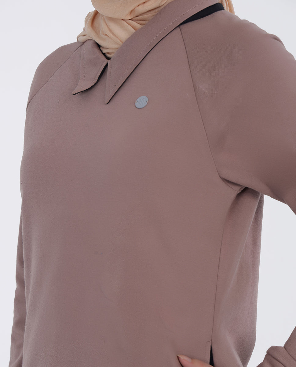 Softglow - Black & Peach Winter Jilbab