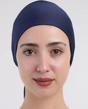 Modest Knot - Tie & Wear Soft Hijab Cap_Blue