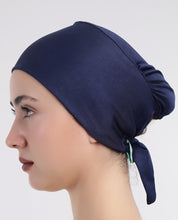 Modest Knot - Tie & Wear Soft Hijab Cap_Blue