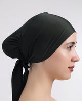 Modest Knot - Tie & Wear Soft Hijab Cap_Green