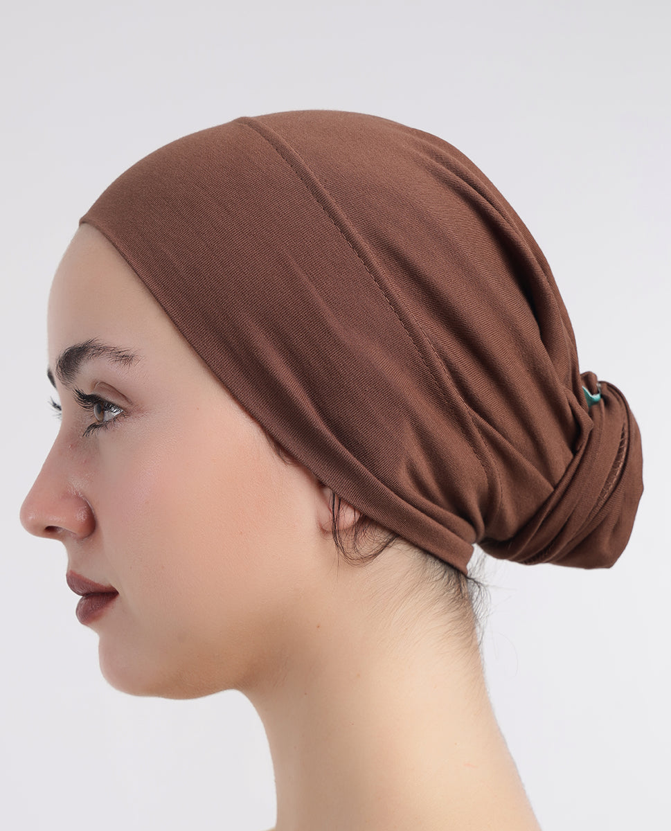 Modest Wrap - Soft Hijab Cap_Brown