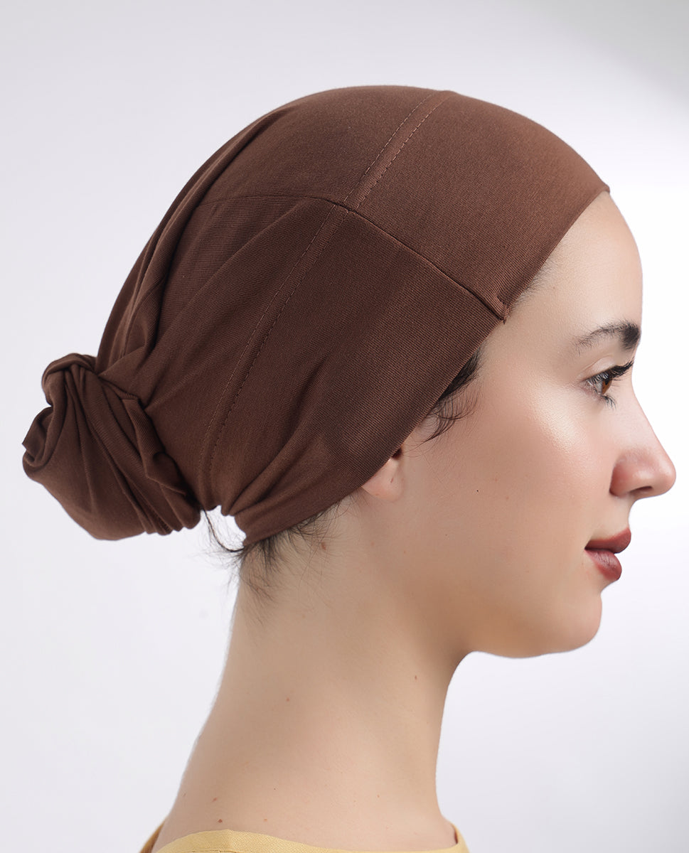 Modest Wrap - Soft Hijab Cap_Brown