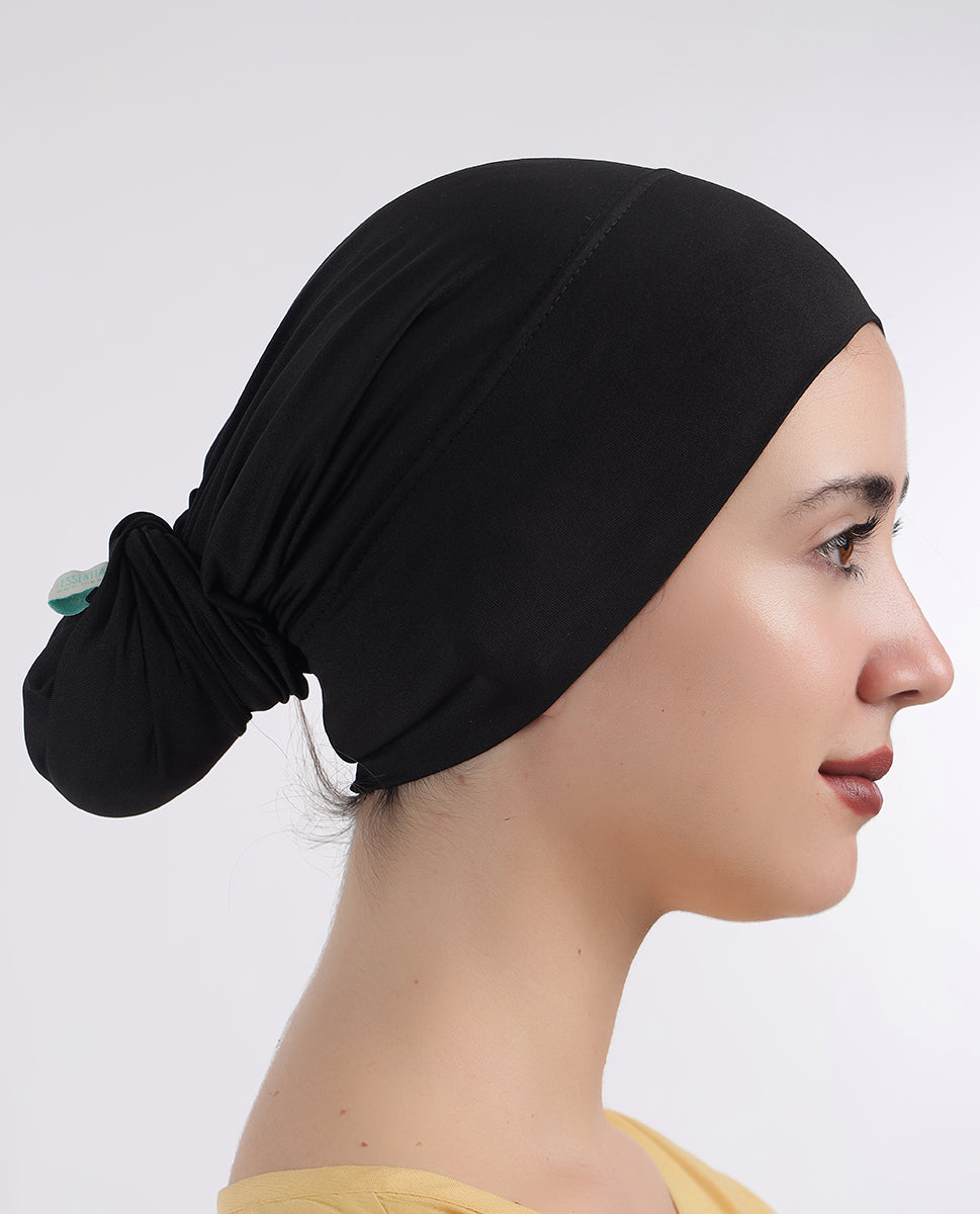 Modest Wrap - Cotton Soft Hijab Cap_Black