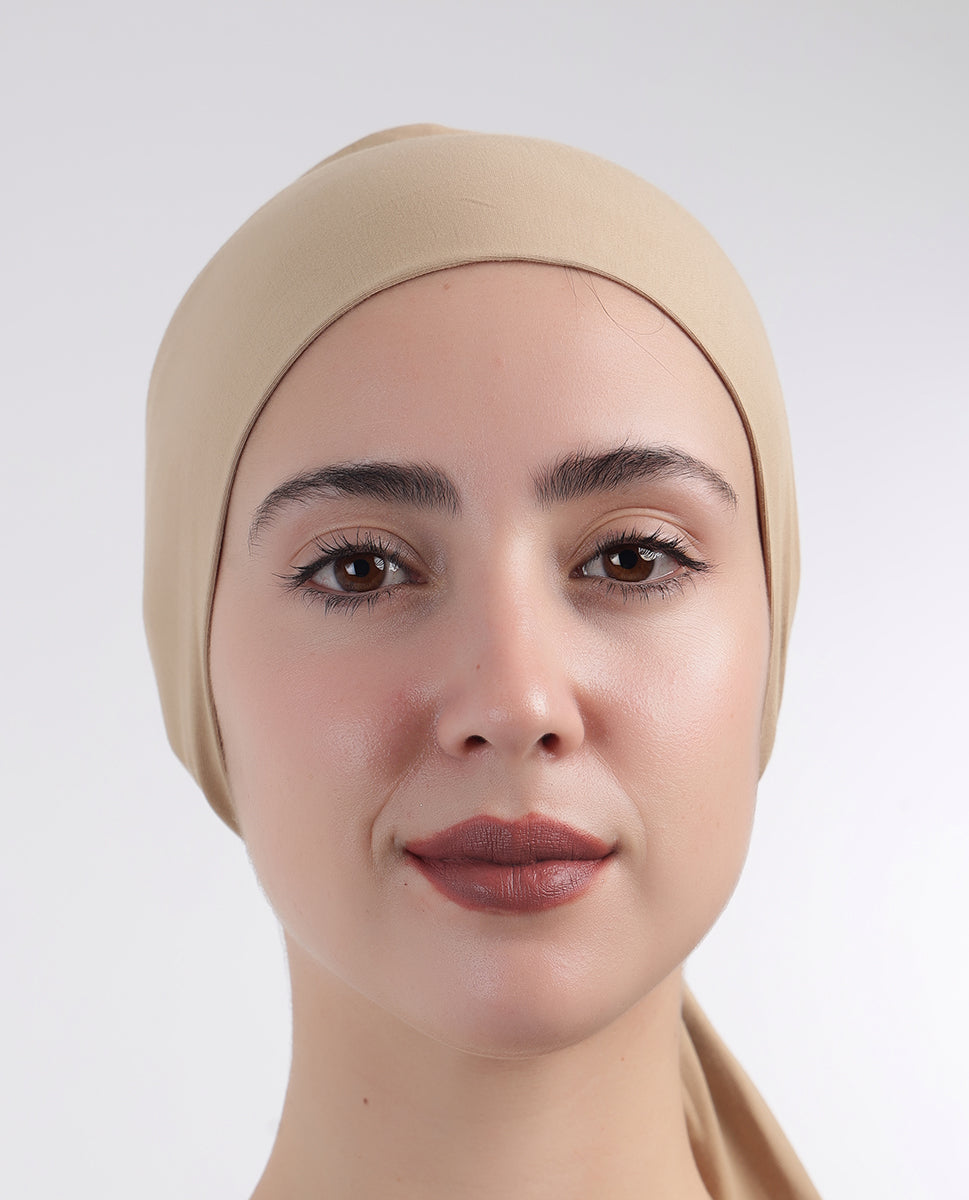 Modest Knot - Tie & Wear Soft Hijab Cap_Beige