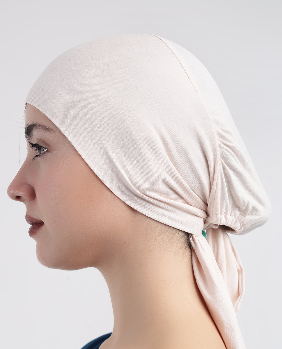 Modest Knot - Tie & Wear Soft Hijab Cap_Light Pink