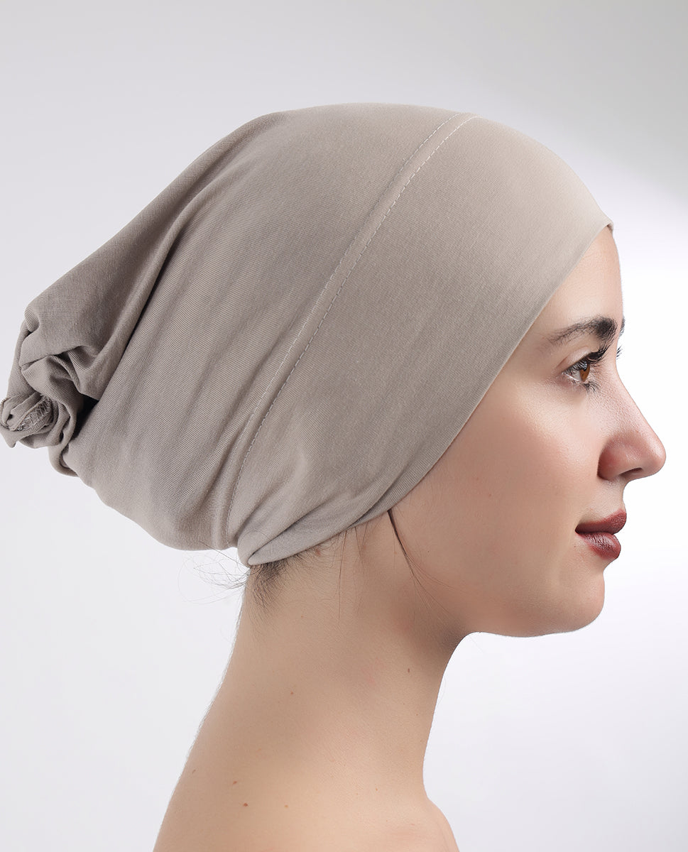 Modest Wrap - Soft Hijab Cap_Beige Grey
