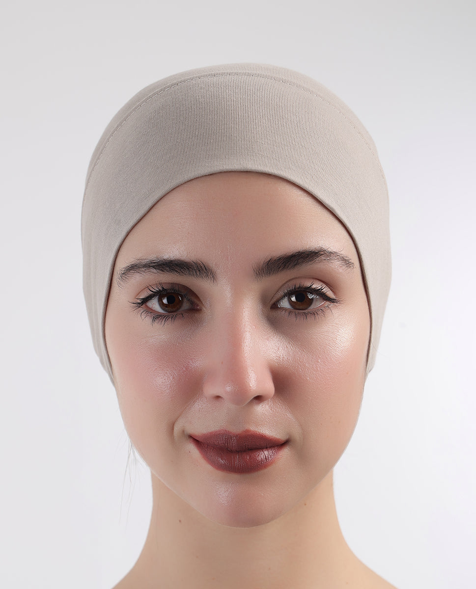 Modest Wrap - Soft Hijab Cap_Beige Grey