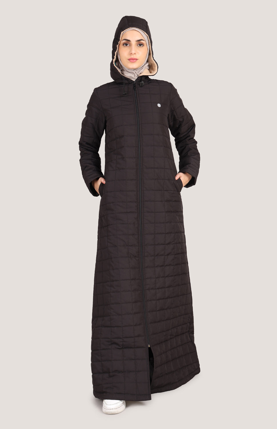 Midnight Luxe Full Front Open Quilted Winter Jilbab