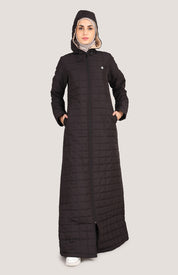 Midnight Luxe Full Front Open Quilted Winter Jilbab