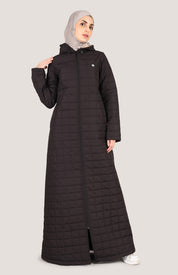 Midnight Luxe Full Front Open Quilted Winter Jilbab