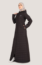 Midnight Luxe Full Front Open Quilted Winter Jilbab