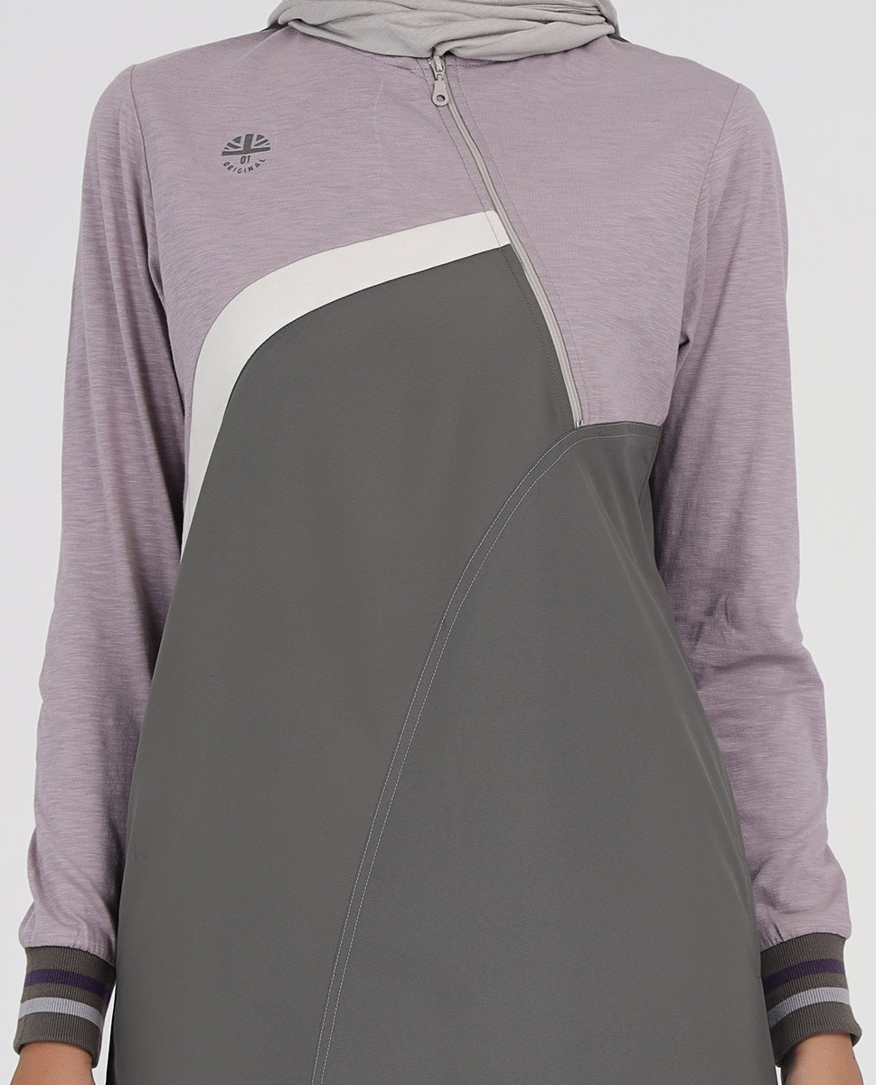 Urban Grey Contrast Color Jilbab