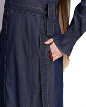 Urban Grace Smoking Detail Sleeves Abaya- Navy Blue