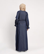 Urban Grace Smoking Detail Sleeves Abaya- Navy Blue