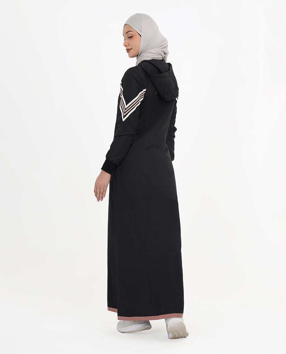Black Stripe Utility Jilbab