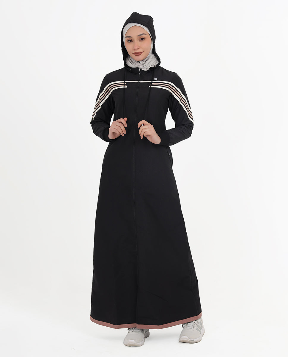 Black Stripe Utility Jilbab