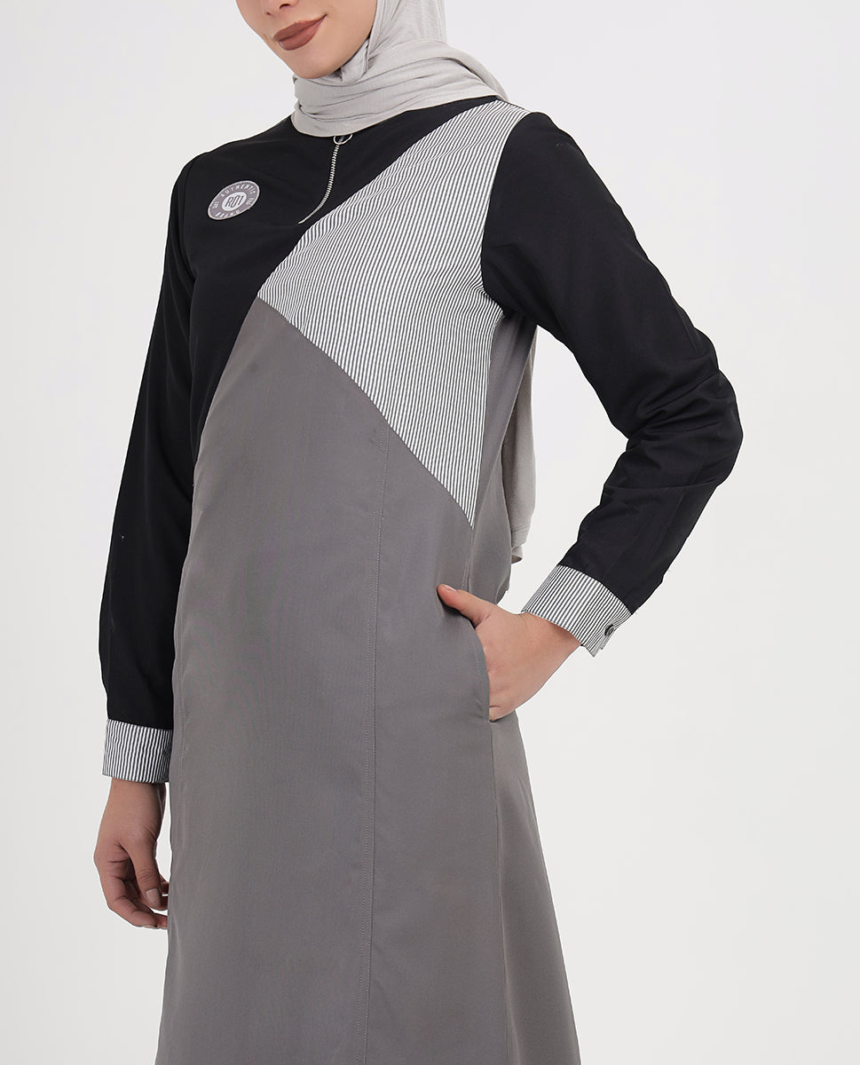 Shadow & Mist Color Block Jilbab