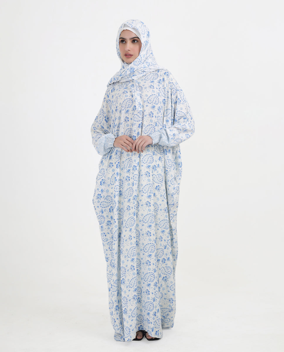 Azure Ivory Premium Rayon Prayer Dress