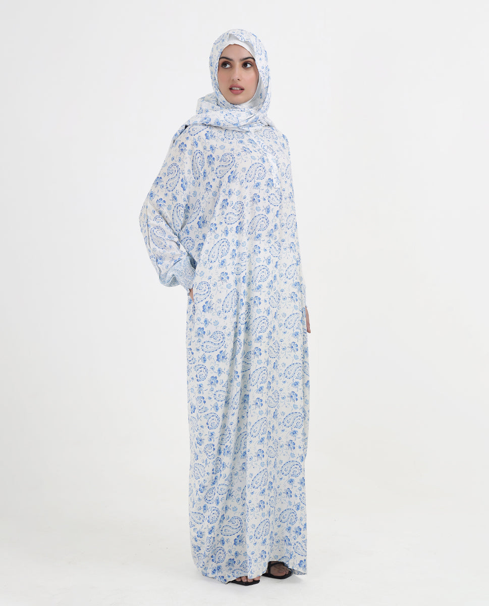 Azure Ivory Premium Rayon Prayer Dress