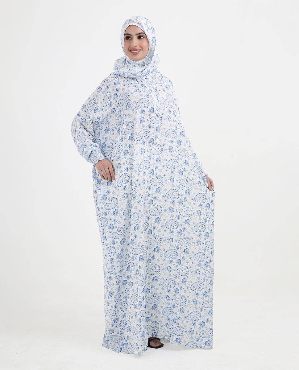 Azure Ivory Premium Rayon Prayer Dress