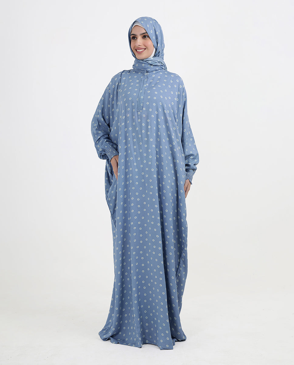 Serene Blue Premium Rayon Prayer Dress