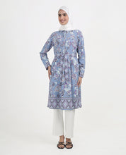 Azure Bloom Printed Rayon Flared Top