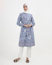 Azure Bloom Printed Rayon Flared Top