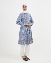 Azure Bloom Printed Rayon Flared Top