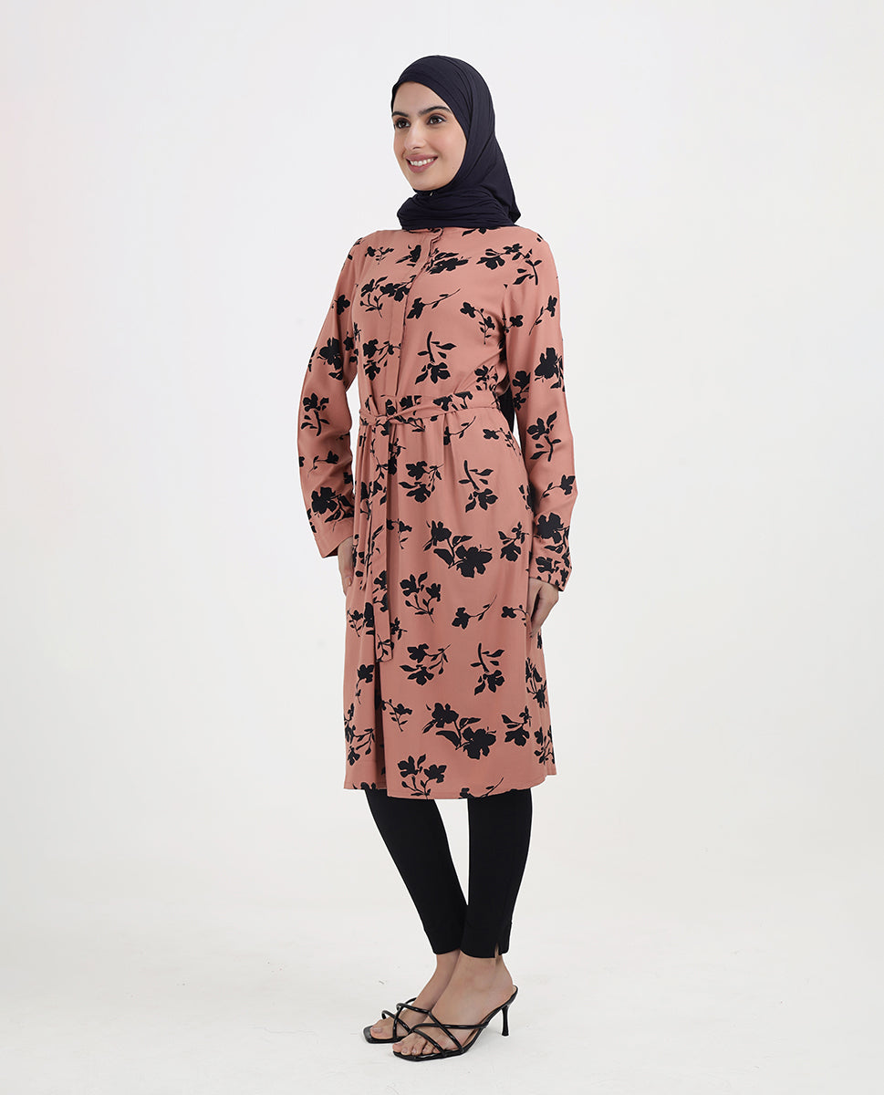 Blush Petal Printed Rayon Flared Top