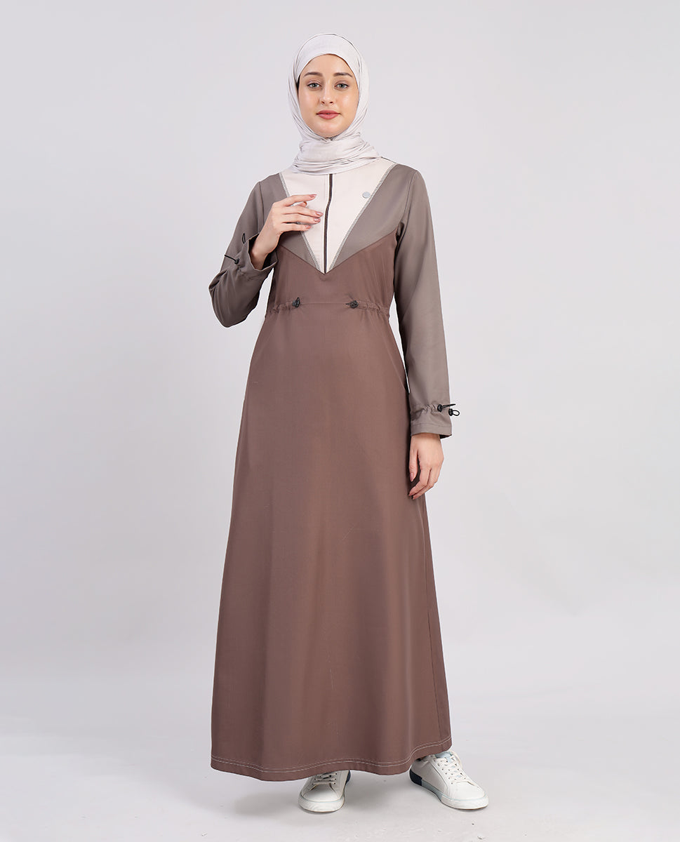 Brown Vibe Toggle Cuffs Jilbab