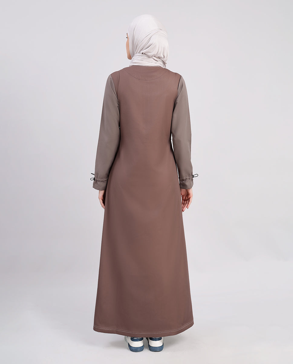 Brown Vibe Toggle Cuffs Jilbab