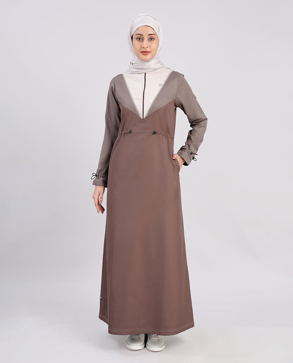 Brown Vibe Toggle Cuffs Jilbab