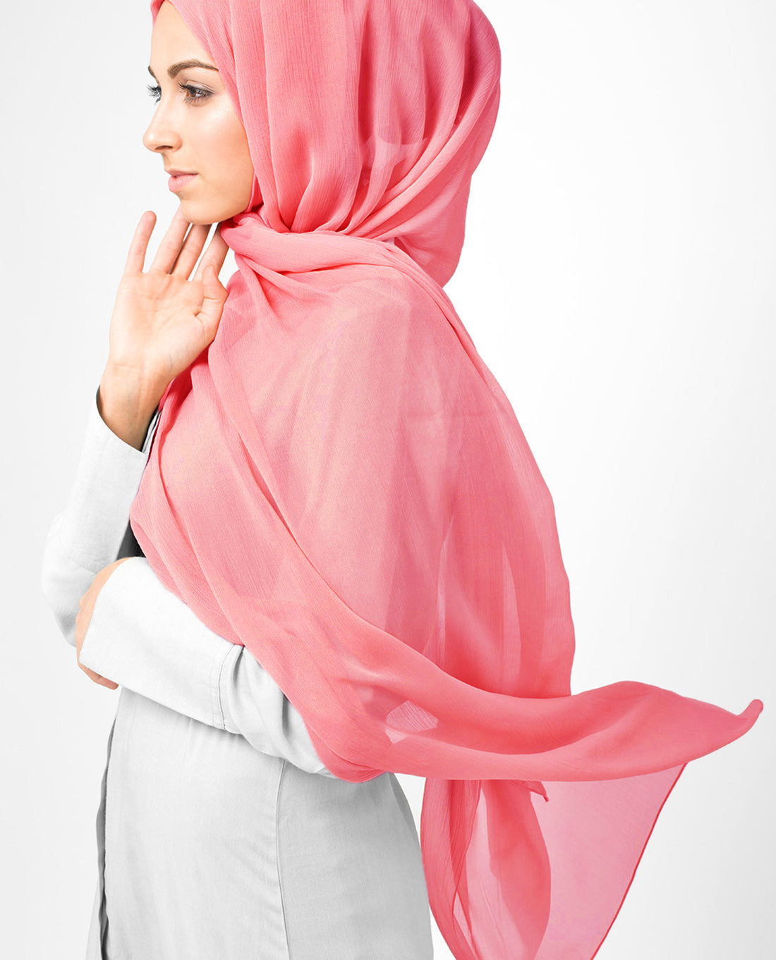 Strawberry Ice Poly Chiffon Scarf