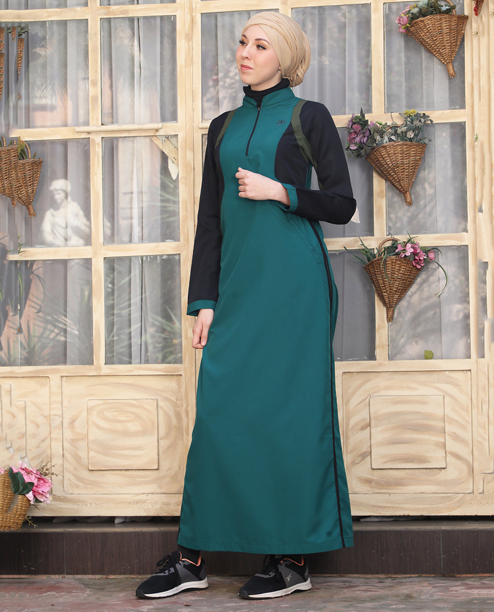 Teal & Black Essential Jilbab